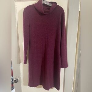 Banana Republic Mock Neck Sweater Dress in Burgundy Size M